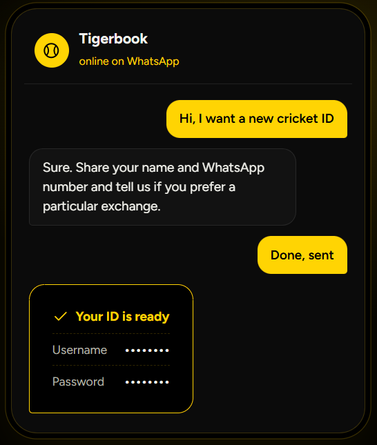 tigerbook cricket id
